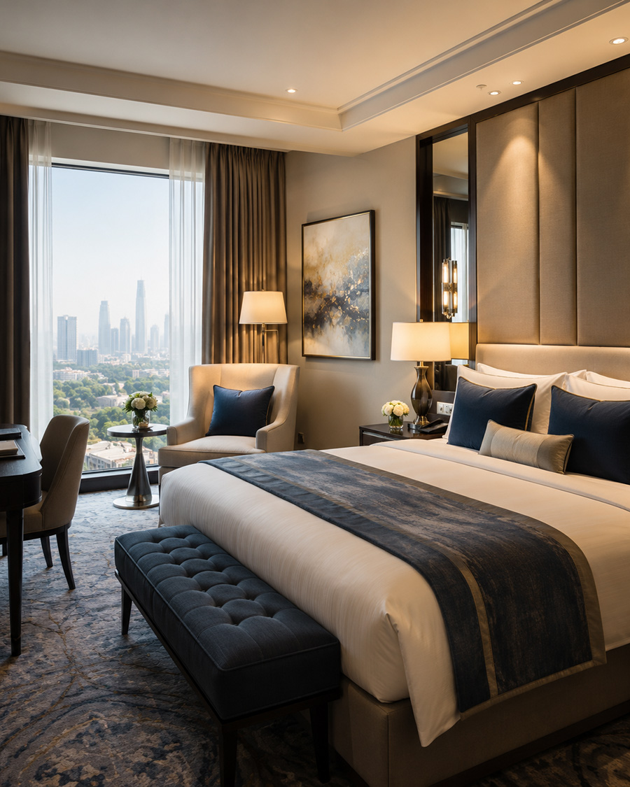 Luxury hotel suite featuring Intercoil sleep solutions